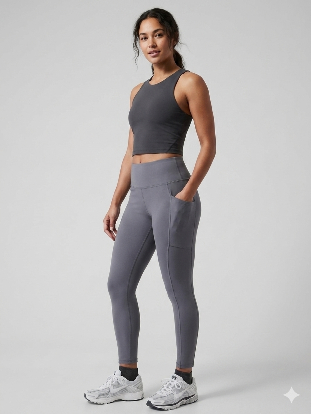 High-Rise Pocket Leggings - Gray